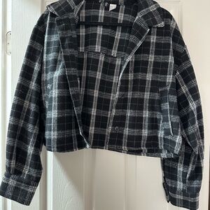 H&M Black and White Checkered Blazer